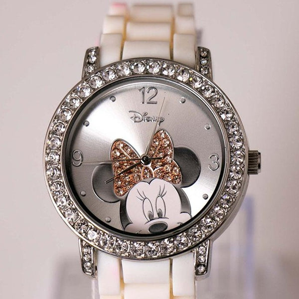 38 mm Vintage Minnie Mouse Disney Watch with Gemstones | Large Wrists