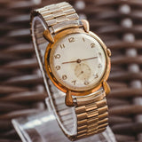 Vintage mécanique de fabrication suisse montre | 39 mm de messieurs plaqués or montre