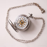 Bolsillo mecánico de marcos esqueleto vintage reloj | Chaleco de plata reloj