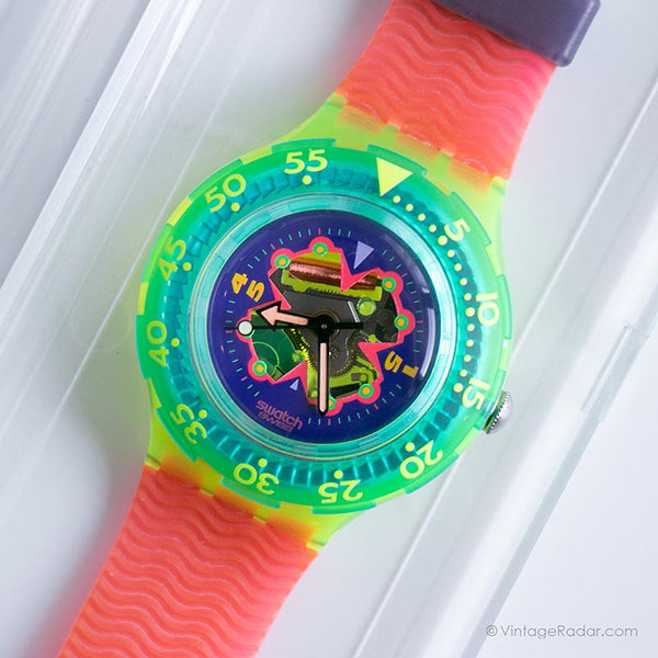 1993 Swatch SDJ101 Bay Breeze Watch | خمر نادر Swatch Scuba