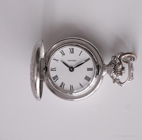 Vintage Aurore Mechanical Pocket Watch | Tiny Medallion Watch for Her