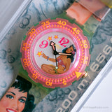 Raro 1994 Swatch SDG104 Beach Virgin reloj | menta Swatch Scuba