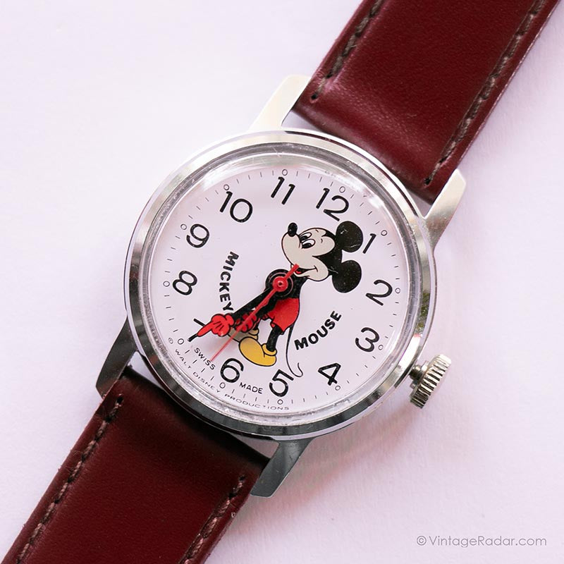 Rara cosecha Mickey Mouse reloj por Disney Bradley Mecánico