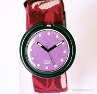 1992 Swatch POP PWB156 SHANGRI Uhr | Rote Samtpolka Punkte Swatch Pop