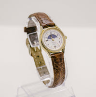 Timex Moon Phase Quartz Watch | Gold-tone Vintage Timex Ladies Watch