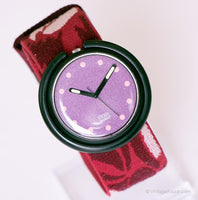 1992 Swatch POP PWB156 Shangri Watch | نقاط البولكا المخملية الحمراء Swatch البوب
