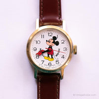 Tone d'or vintage Mickey Mouse montre | Bradley Mécanique montre