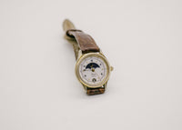 Timex Cuarzo de fase lunar reloj | Vintage de tono de oro Timex Señoras reloj