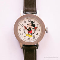 Seltener Jahrgang Mickey Mouse Uhr durch Bradley | Silberfarbenes mechanisch Disney Uhr