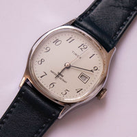 Silver-Tone Mechanical Timex Watch | RARE Vintage Timex Date Watch