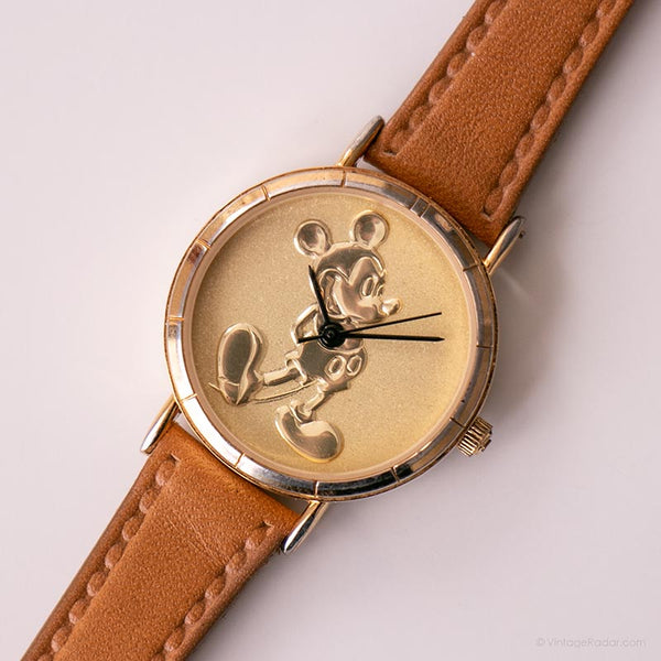 Oro Lorus Mickey Mouse reloj Y481 8710 | Walt raro Disney Mundo reloj