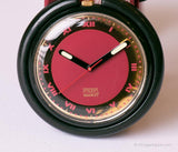 1992 Swatch Pop PWB160 Red Velvet Watch | Gold Pop Swatch Watch