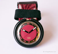 1992 swatch Pop pwb160 orologio in velluto rosso | Pop d'oro swatch Guadare