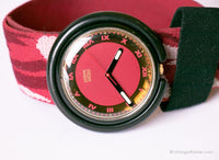 1992 swatch POP PWB160 Red Velvet Watch | موسيقى البوب ​​الذهب swatch راقب