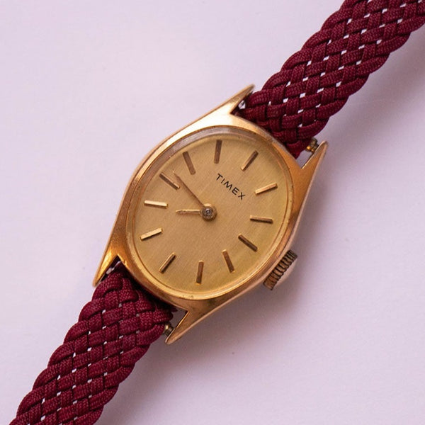 Pequeño tono de oro elegante Timex reloj | Damas mecánicas reloj