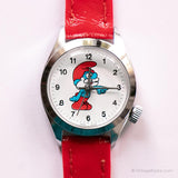 Vintage 70s Papa Smurf Watch | Silver-tone Mechanical Watch