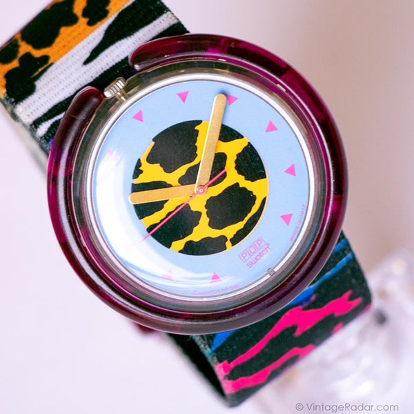 1991 swatch POP PWK135 Dschungelgebrüleltierdruck Uhr