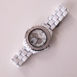 Blanco elegante Mickey Mouse reloj | Disney Diamantes de imitación reloj