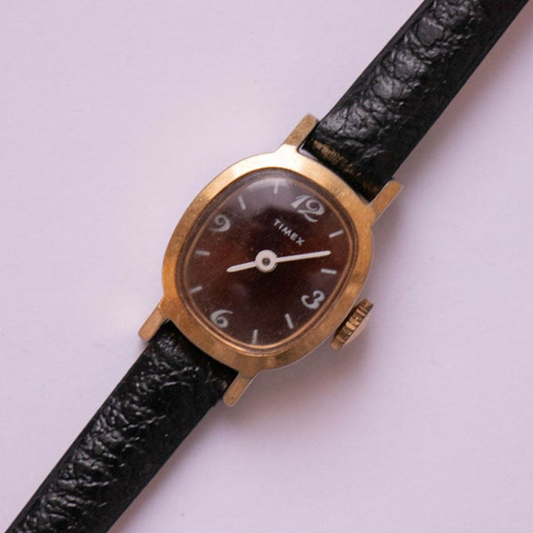 Seltener Jahrgang Timex Mechanisch Uhr Für Frauen mit Schokoladenwahl