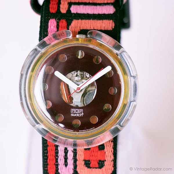 1991 swatch Pop pwk142 rouge secret montre | Pop swatch montre 90