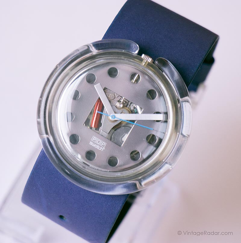 1991 Swatch Pop PWK144 Legal Blue Watch | Skeleton Swatch