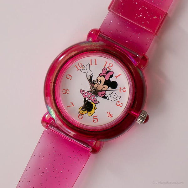 Minnie Mouse لون القرنفل Disney مشاهدة | Disney Time Works Vintage Watch