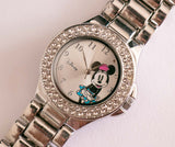 Tono plateado Minnie Mouse reloj con piedras preciosas | Accidente reloj Cuerpo