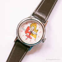 Vintage Annie Uhr | 80er Jahre silberfarbene mechanische Uhr