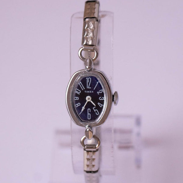 Raro Dial blu vintage Timex Orologio meccanico per le donne