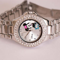 Silver-tone Minnie Mouse Watch with Gemstones | Accutime Watch Corp
