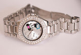 Tono plateado Minnie Mouse reloj con piedras preciosas | Accidente reloj Cuerpo