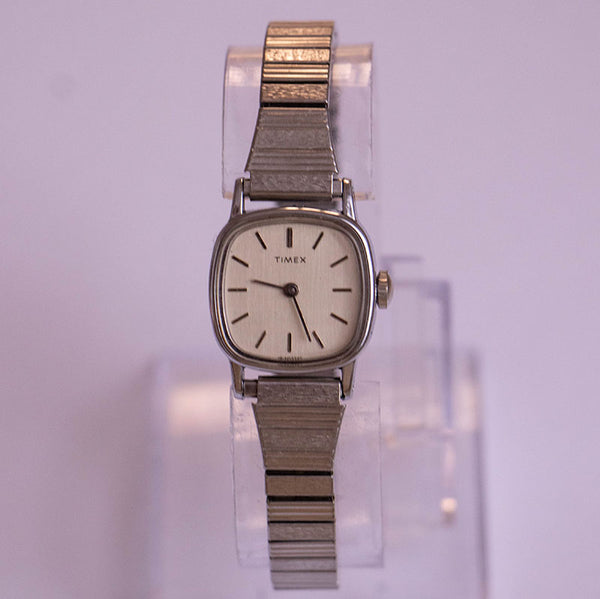 Retro-Vintage Mechanical Timex Watch | Small Silver-Tone Timex Watch ...