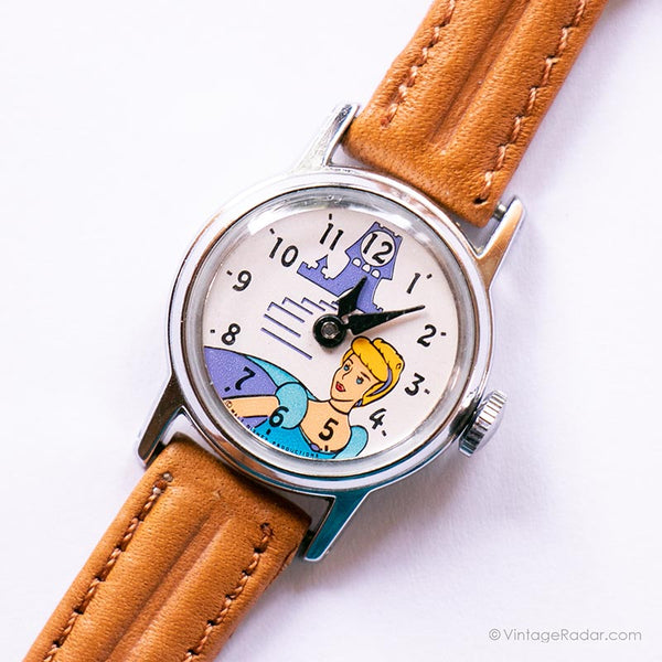 Vintage seltene Aschenputtel Disney Uhr | Silberfarbenes mechanisch Uhr