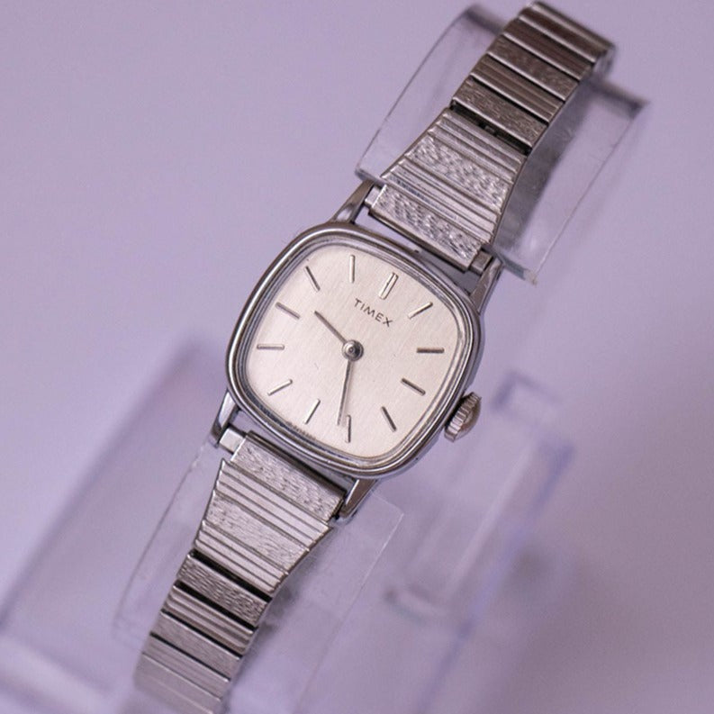 Retro-Vintage Mechanical Timex Watch | Small Silver-Tone Timex Watch ...