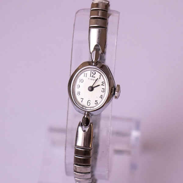 silver ladies dress watches Small Vintage Timex Dress Watch