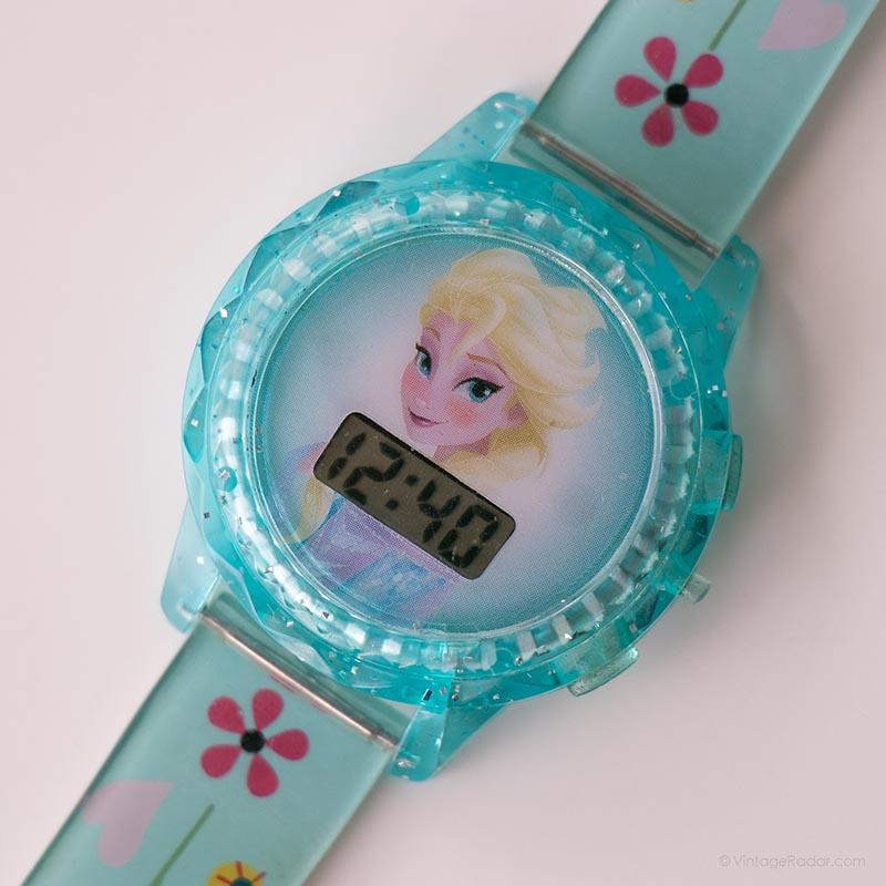 Elsa congelada Disney Princesa digital reloj Vintage azul