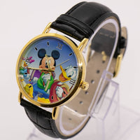Groß Mickey Mouse & Donald Duck Vintage Quartz Uhr