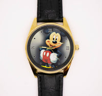 كبير الحجم Mickey Mouse ساعة ذهبية للرجال والنساء