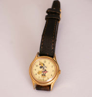 Gold-Ton Lorus V515-6080 A1 Minnie Mouse Uhr | Japan Quarz Uhr