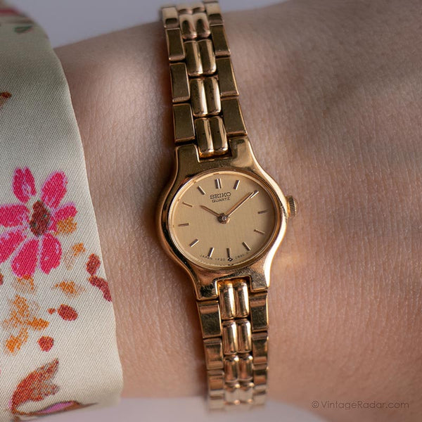 Vintage Seiko 1F20-5B10 R0 Watch | Tiny Gold-tone Watch for Her ...