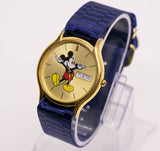 1990s Mickey Mouse Swiss Parts Blue Nato Strap Watch