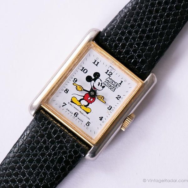 Rara cosecha Bradley Mickey Mouse Tanque mecánico reloj Edición registrada