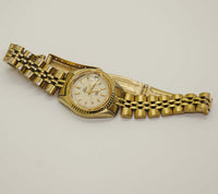 Lujo Timex Indiglo Gold Day-Date reloj para mujeres vintage de 1990