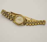 Lujo Timex Indiglo Gold Day-Date reloj para mujeres vintage de 1990