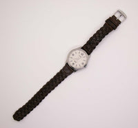 Timex Indiglo Classic Uhr Braunes Leder Uhr Riemen 90er -Handgelenkscheine