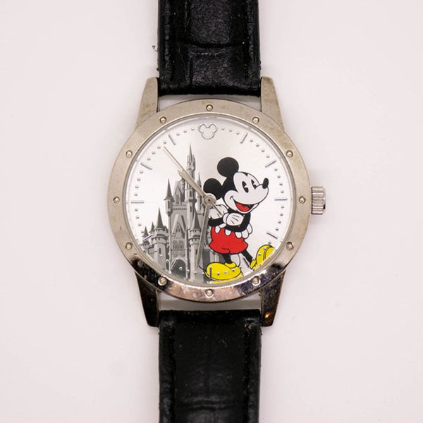 Begrenzte Veröffentlichung Disney Welt Mickey Mouse Uhr Schwarzer Riemen