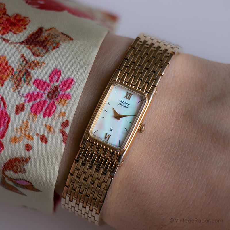 Vintage Pink and‎ Gold Citizen Elegance Watch Citizen Pink Dial Eco-Drive Stainless Steel Women main image 4