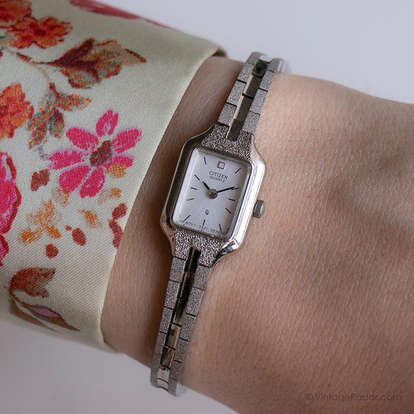 Vintage ▾ Citizen 5421-S21532 orologio | Piccolo orologio da polso da donna rettangolare