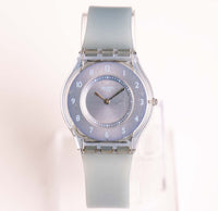 Peau Swatch montre Softness bleu SFN120 | Silicone à gelée mince Swatch montre