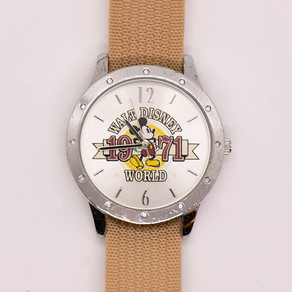 1971 Mickey Mouse Valla Disney Mundo reloj Correa beige de la OTAN